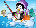 Пингвин на рыбалке